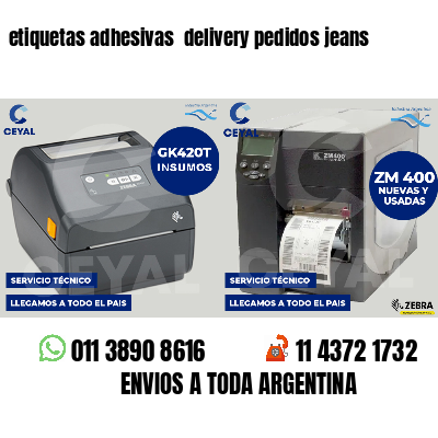 etiquetas adhesivas  delivery pedidos jeans
