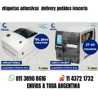 etiquetas adhesivas  delivery pedidos lenceria