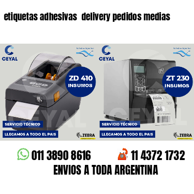 etiquetas adhesivas delivery pedidos medias