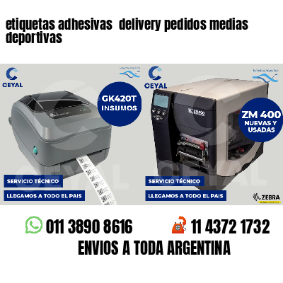 etiquetas adhesivas  delivery pedidos medias deportivas