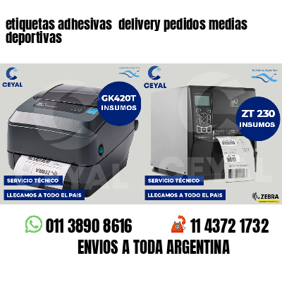 etiquetas adhesivas delivery pedidos medias deportivas
