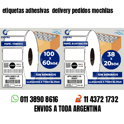 etiquetas adhesivas delivery pedidos mochilas