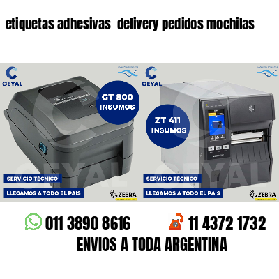etiquetas adhesivas delivery pedidos mochilas