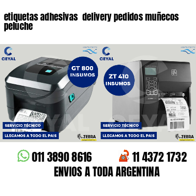 etiquetas adhesivas delivery pedidos muñecos peluche
