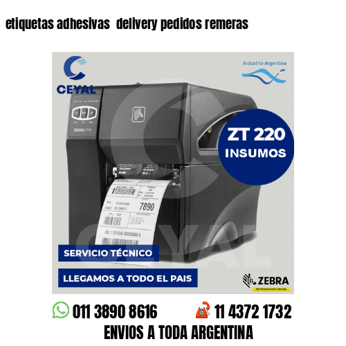 etiquetas adhesivas  delivery pedidos remeras