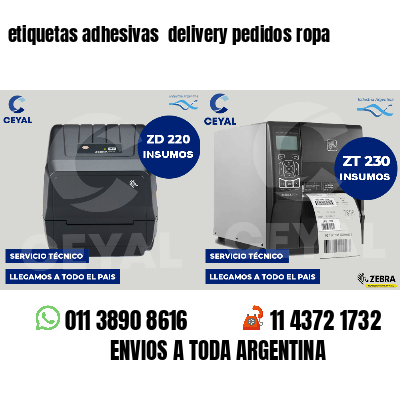 etiquetas adhesivas delivery pedidos ropa