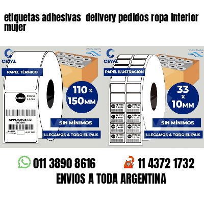 etiquetas adhesivas  delivery pedidos ropa interior mujer