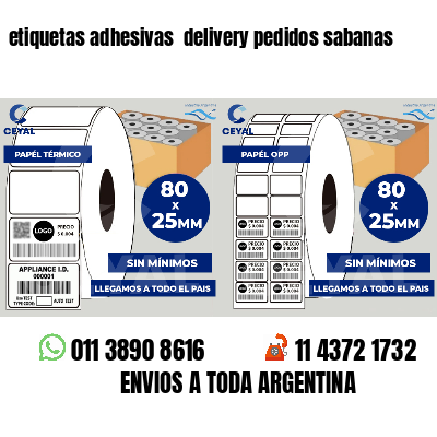 etiquetas adhesivas  delivery pedidos sabanas
