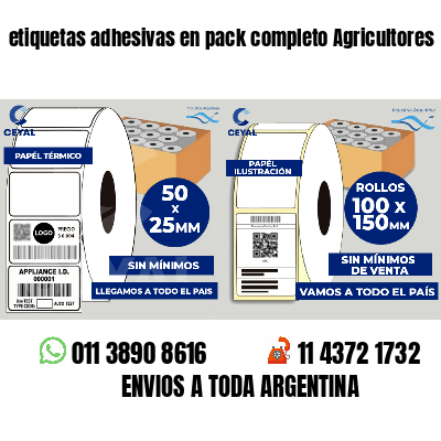 etiquetas adhesivas en pack completo Agricultores