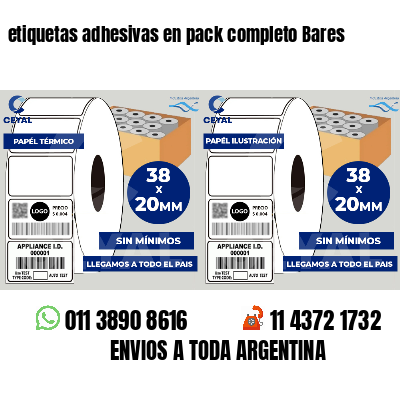 etiquetas adhesivas en pack completo Bares