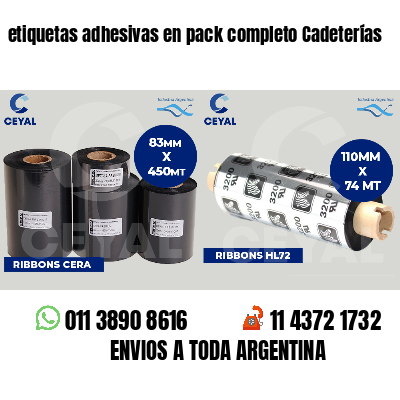 etiquetas adhesivas en pack completo Cadeterías