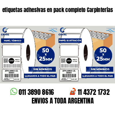 etiquetas adhesivas en pack completo Carpinterías