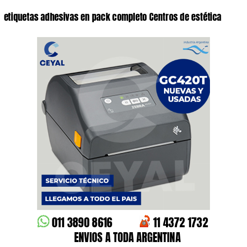 etiquetas adhesivas en pack completo Centros de estética