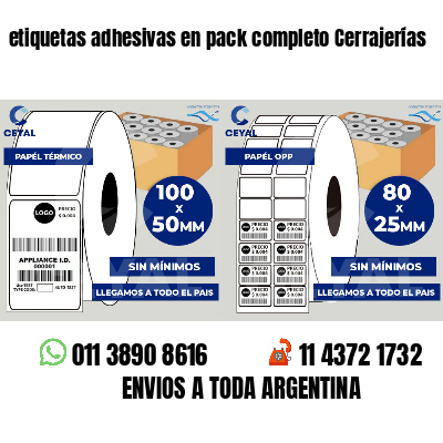 etiquetas adhesivas en pack completo Cerrajerías