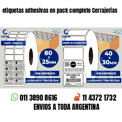 etiquetas adhesivas en pack completo Cerrajerías