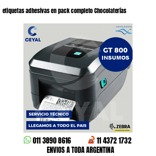 etiquetas adhesivas en pack completo Chocolaterías
