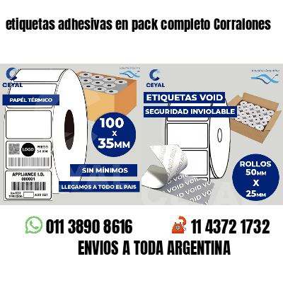etiquetas adhesivas en pack completo Corralones