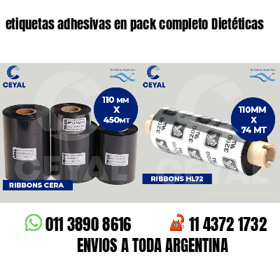 etiquetas adhesivas en pack completo Dietéticas