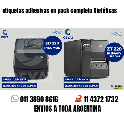 etiquetas adhesivas en pack completo Dietéticas