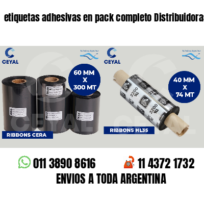 etiquetas adhesivas en pack completo Distribuidoras