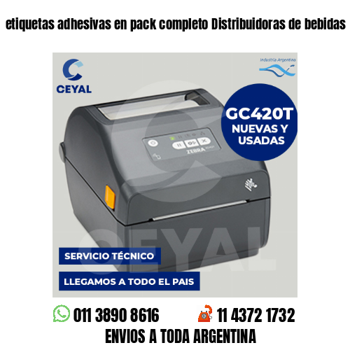 etiquetas adhesivas en pack completo Distribuidoras de bebidas