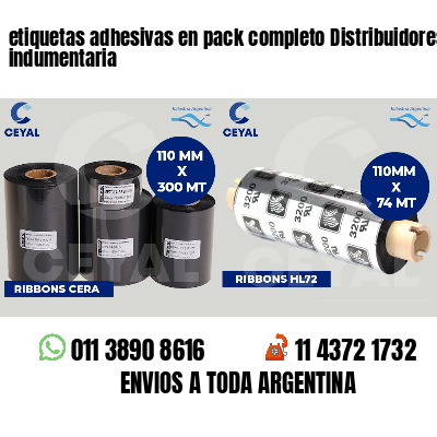 etiquetas adhesivas en pack completo Distribuidores de indumentaria