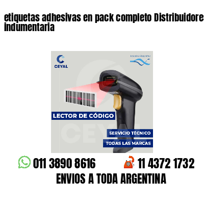etiquetas adhesivas en pack completo Distribuidores de indumentaria