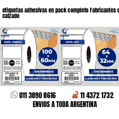 etiquetas adhesivas en pack completo Fabricantes de calzado