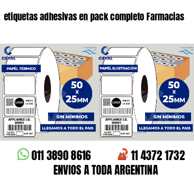 etiquetas adhesivas en pack completo Farmacias