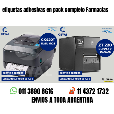 etiquetas adhesivas en pack completo Farmacias