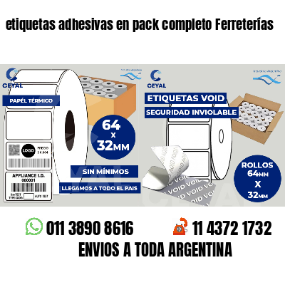 etiquetas adhesivas en pack completo Ferreterías