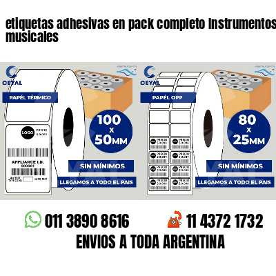 etiquetas adhesivas en pack completo Instrumentos musicales