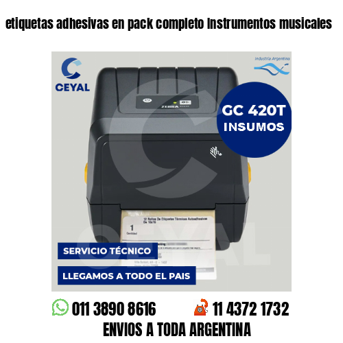 etiquetas adhesivas en pack completo Instrumentos musicales