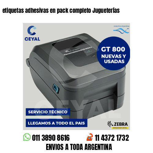 etiquetas adhesivas en pack completo Jugueterías