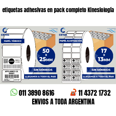 etiquetas adhesivas en pack completo Kinesiología