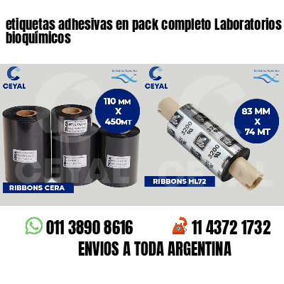 etiquetas adhesivas en pack completo Laboratorios bioquímicos
