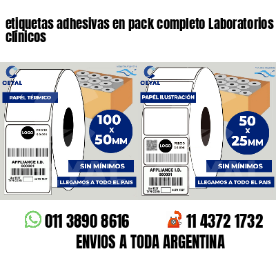 etiquetas adhesivas en pack completo Laboratorios clínicos
