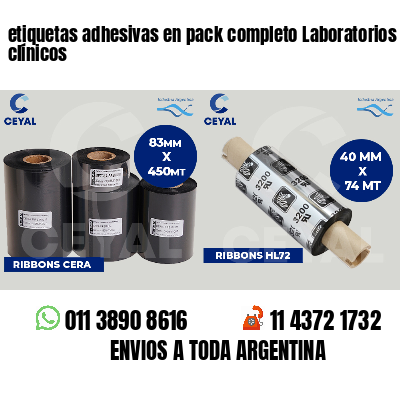 etiquetas adhesivas en pack completo Laboratorios clínicos