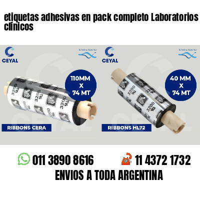 etiquetas adhesivas en pack completo Laboratorios clínicos