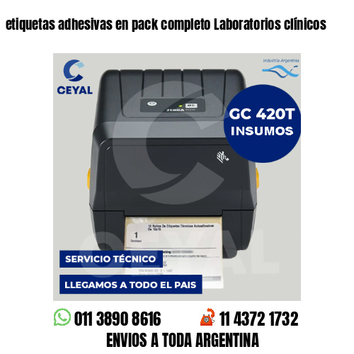 etiquetas adhesivas en pack completo Laboratorios clínicos