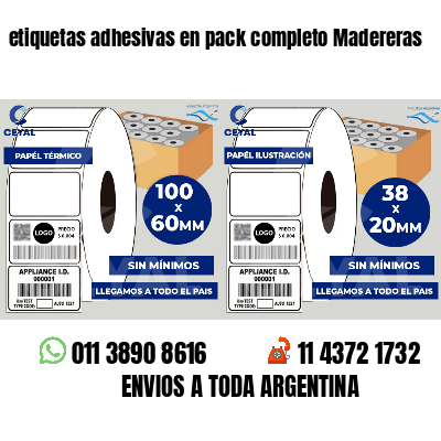 etiquetas adhesivas en pack completo Madereras