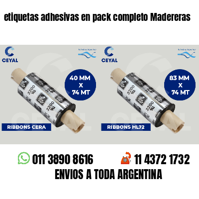 etiquetas adhesivas en pack completo Madereras
