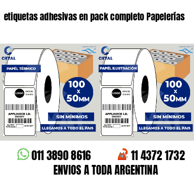 etiquetas adhesivas en pack completo Papelerías