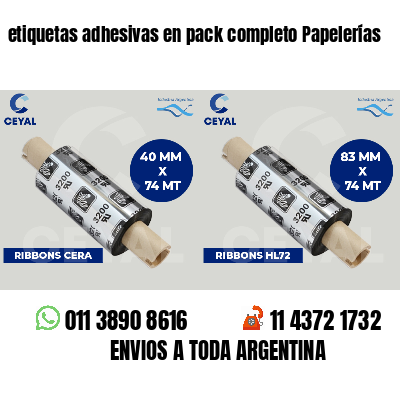 etiquetas adhesivas en pack completo Papelerías