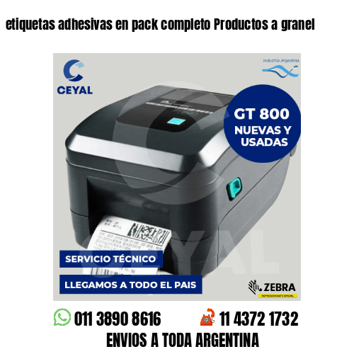 etiquetas adhesivas en pack completo Productos a granel