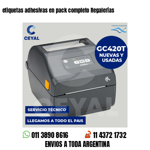etiquetas adhesivas en pack completo Regalerías