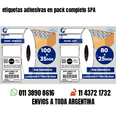etiquetas adhesivas en pack completo SPA