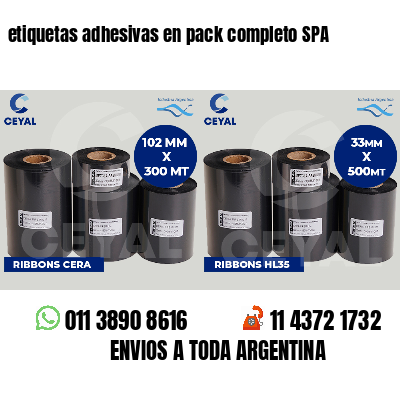 etiquetas adhesivas en pack completo SPA
