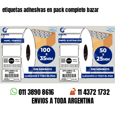 etiquetas adhesivas en pack completo bazar