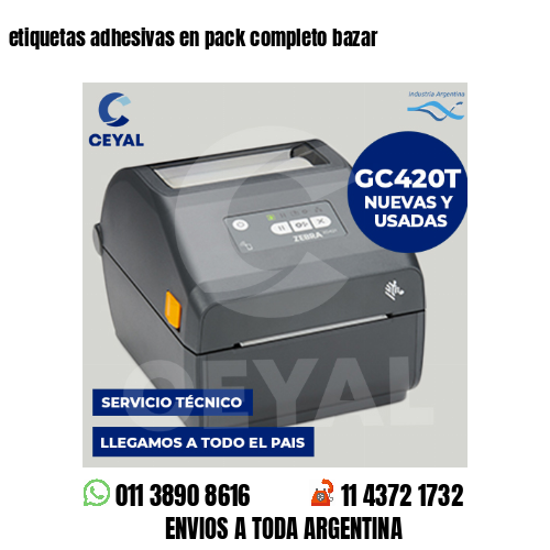 etiquetas adhesivas en pack completo bazar